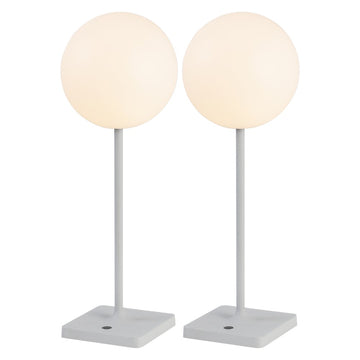 Allie 17.5" Modern Minimalist Indoor/Outdoor Metal Globe Rechargeable/Cordless Dimmable Integrated LED Table Lamp with Touch Sensor